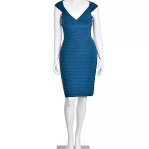 Adrianna Papell Teal Bandage Midi Dress